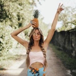 Albion Fit The Day Tripper one piece swimsuit - Clementine and stripes, XS